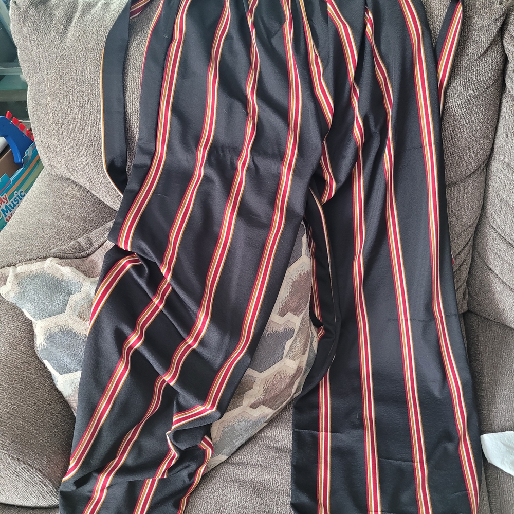 Black Striped Satin Pants
